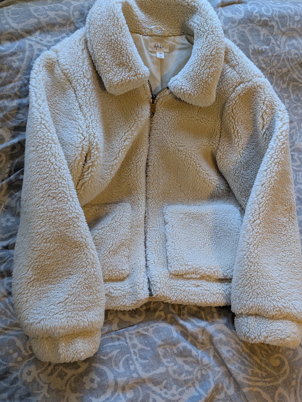 Style & Co. Cream Sherpa-Lined Jacket